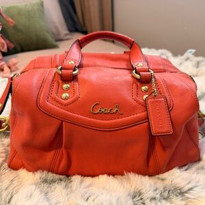 Coach Orange Leather Satchel